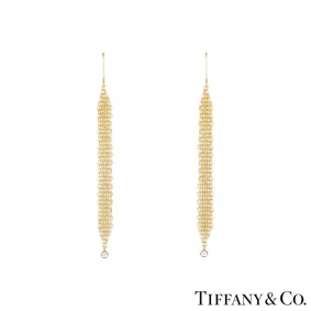 Tiffany & Co. Yellow Gold Elsa Peretti Mesh Diamond Earrings